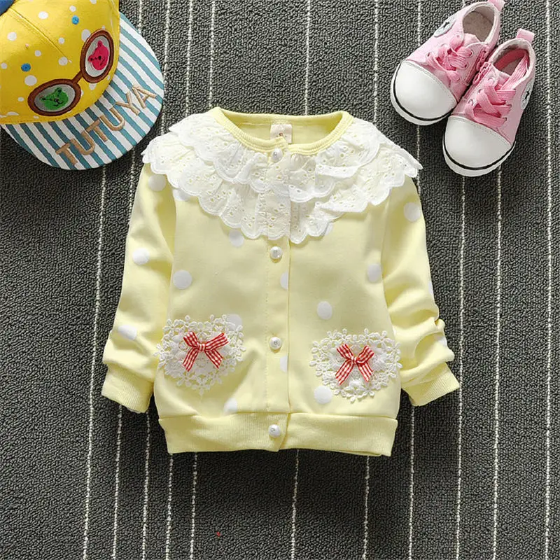 

BibiCola New Spring Kids Baby Girls Coats Bow tie Jacket Princess Small Children Girls Sunflower Tutu Coat Baby Girls Jacket