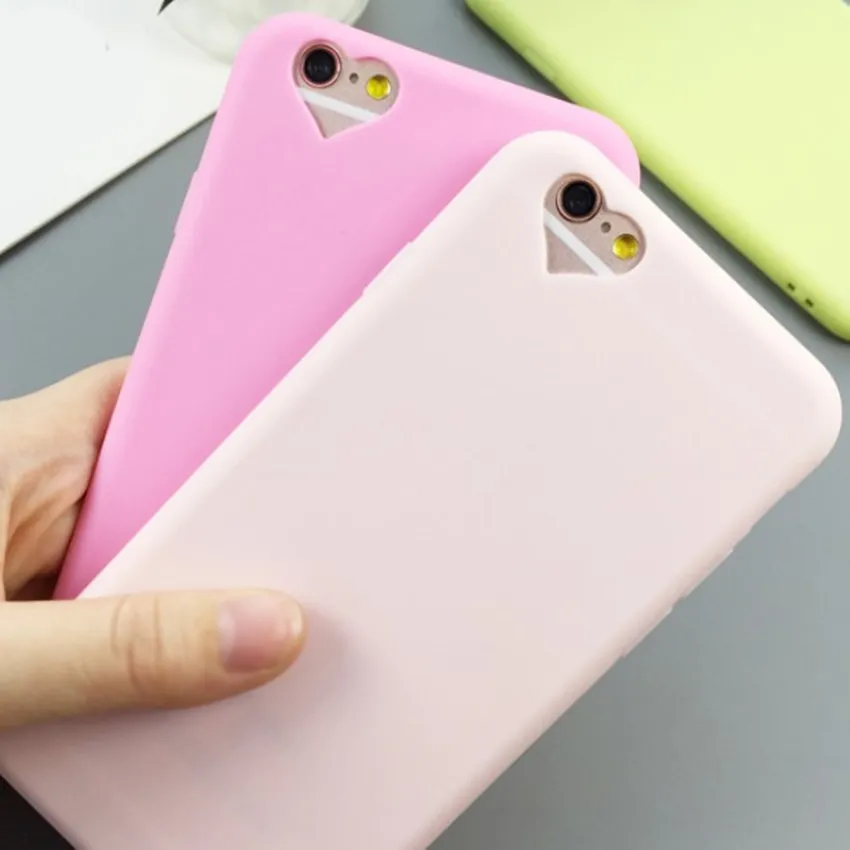 

Solid Candy Color TPU Rubber Love Case Cover For iPhone 6 6s 7 plus 6plus 6s plus Silicon Case Back Cover