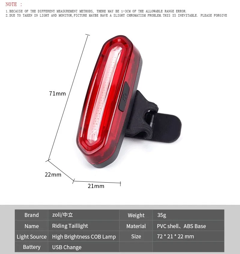 Bicycle lights  USB Rechargeable Bike Rear Light Cycling LED Taillight Waterproof MTB Road Bike Tail Light Back Lamp for Bicycle