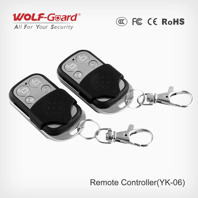 2Pcs Wolf-Guard 433MHz Wireless Remote Controller Keyfobs 4 Keys Portable Accessories for Home Alarm Sceurity Burglar System 3