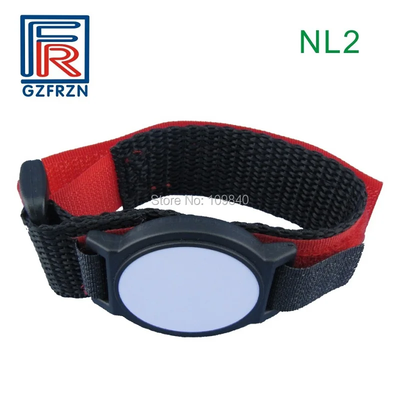 100pcs/lot  ISO18000-6C RFID nylon wristband 860-960mhz proximity bracelet for access control system