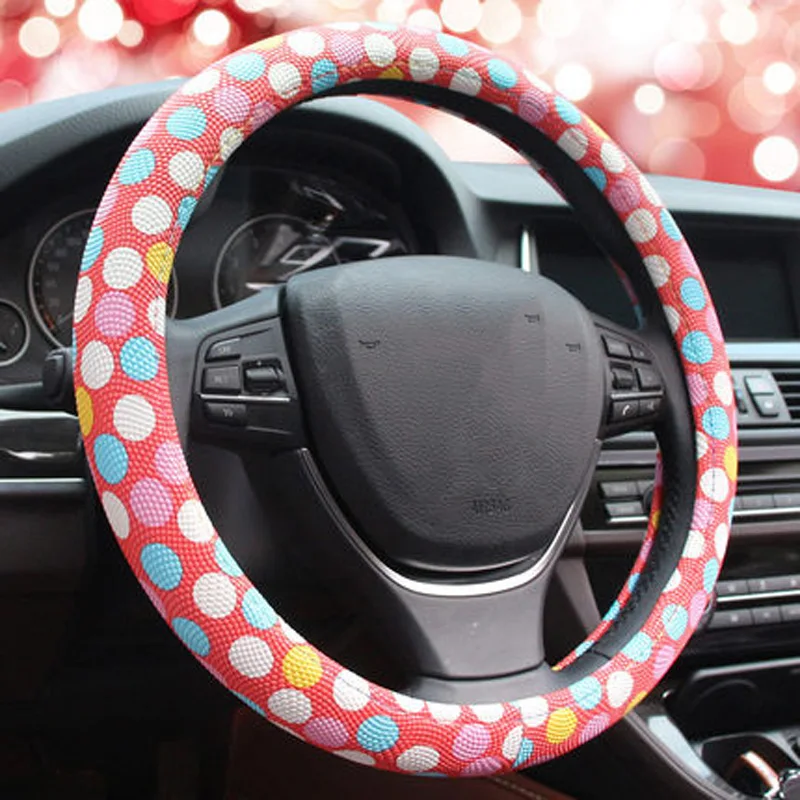 Buy Vintage Dot Car Steering Wheel Cover Four Season Cute Flower Steering