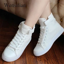 Vulcanize Shoes White Denim Sneakers Basket Femme Casual Shoes tenis feminino High Top Flat Shoes Trainers Women Zapatos Mujer