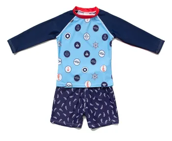

Boys Rashguards UPF 50+ Sun Protection Two Pieces Swimwear with Sun Cap