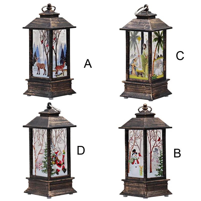 1PC Christmas Candle Holders Classic Lantern with LED Tea light Candle Holders Christmas Decorations For Home candelabra N06#F (10)