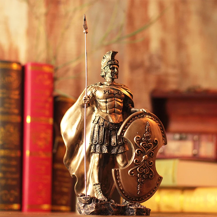

28cm Height Polyresin Ancient Greek/Roman Warrior Armor model Creative Home Table Decration Aircraft Gift