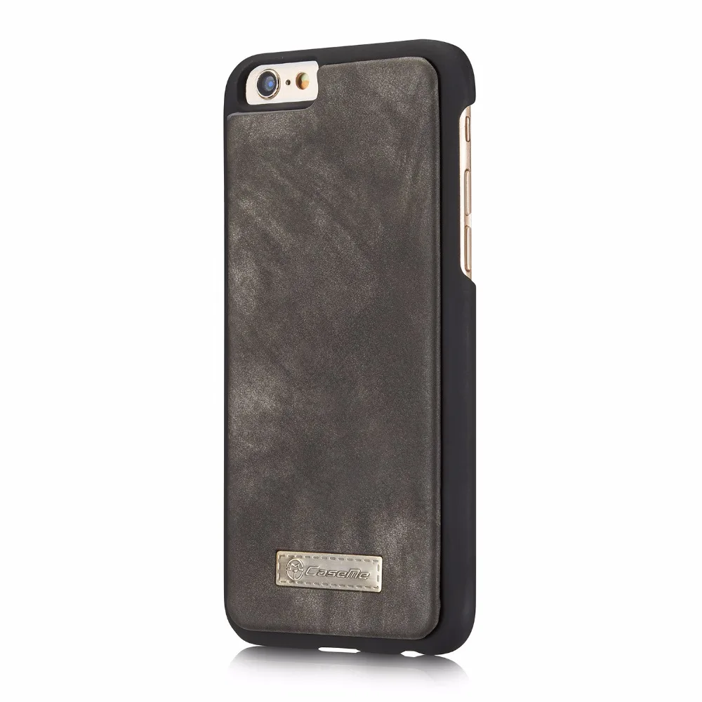 Чехол-бумажник из натуральной кожи с откидной крышкой для iPhone 6/6s, дизайн 2 в 1 со съемной магнитной подставкой для телефона, Доступно 4 цвета