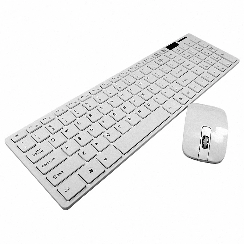 Russisch Spanisch Französisch Arabisch Portugiesisch Ultra Dünne 2,4g Optische Drahtlose Tastatur und Maus Combo für Android TV Box Win PC MAC Online