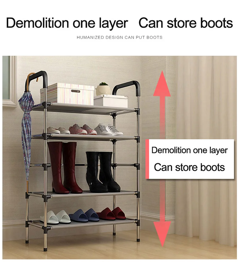Новое поступление нетканых материалов несколько слоев обувной стеллаж с поручнем Легко собранный органайзер для хранения на полке подставка держатель держать комнату аккуратной