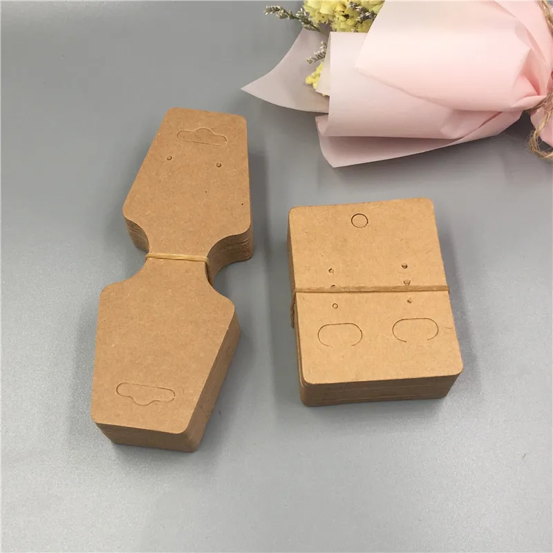 Brown 50Sets Красочные серьги ожерелье с кулоном в форме игральных карт и двух комбинированных карт 100 шт бумажный картон для ювелирного набора дисплей упаковочная карта - Цвет: Brown 50Sets
