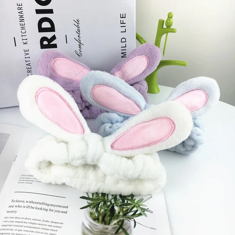 Women/'s Spa Bath Rabbit Ears Hairband Makeup Wash Face Holder Hair Band Headwear