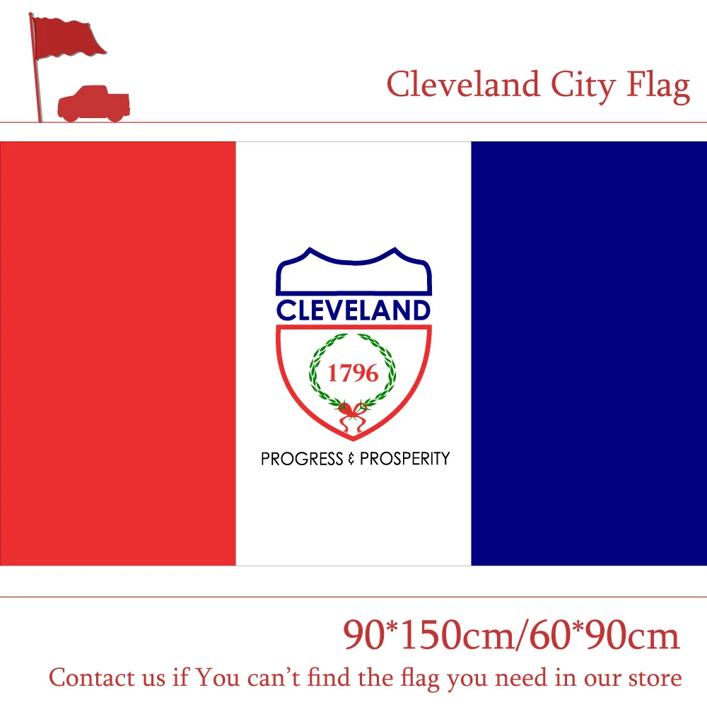 

Free shipping US Ohio State 90*150cm 60*90cm Flag Cleveland City Flag 3x5ft High-quality 100d Printing Polyester Banner