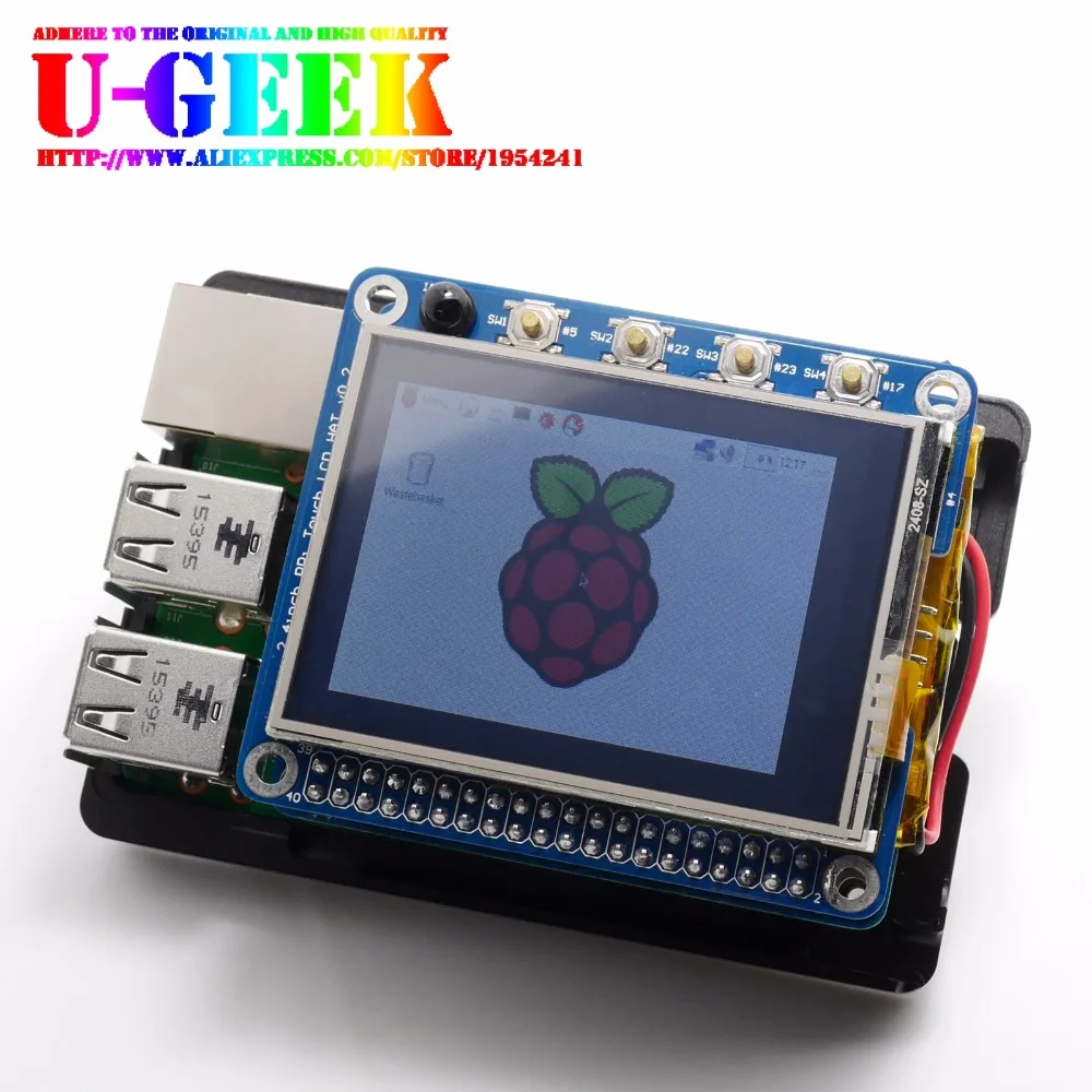 UGEEK UPS шляпа с батареей для Pi 3 Модель B/3B+/3A+/2B/Raspberry 4 | Pi адаптер батареи | источник питания | Зарядка во время работы Pi