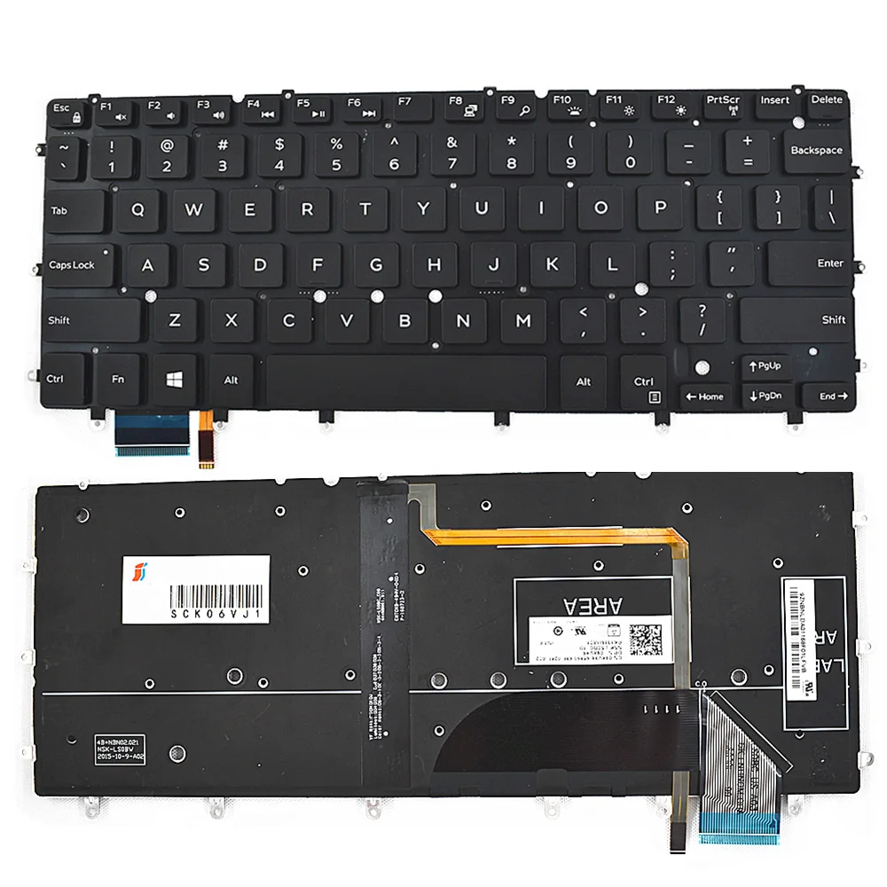 Keyboard For Xps 13 9343 9350 15 7547 7548 Us W Backlit No Frame Black Replacement Keyboards Aliexpress