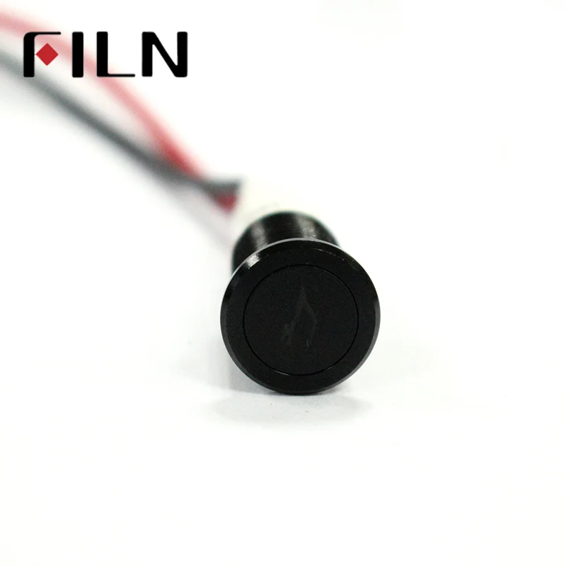 black shell metal 12v indicator light