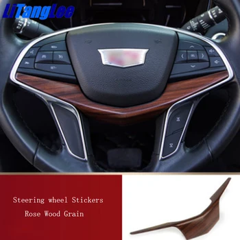 

Litanglee Car Steering Wheel Decoration Sticker ABS Rose Wood Grain Car Accessories For Cadillac XT5 Interior Refit