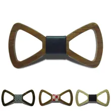 15 Цвет Британский взрослых Для мужчин Для женщин Мода Дизайн выдалбливают резного дерева Bow Tie свадебное бабочка галстук партии деревянный с бантом