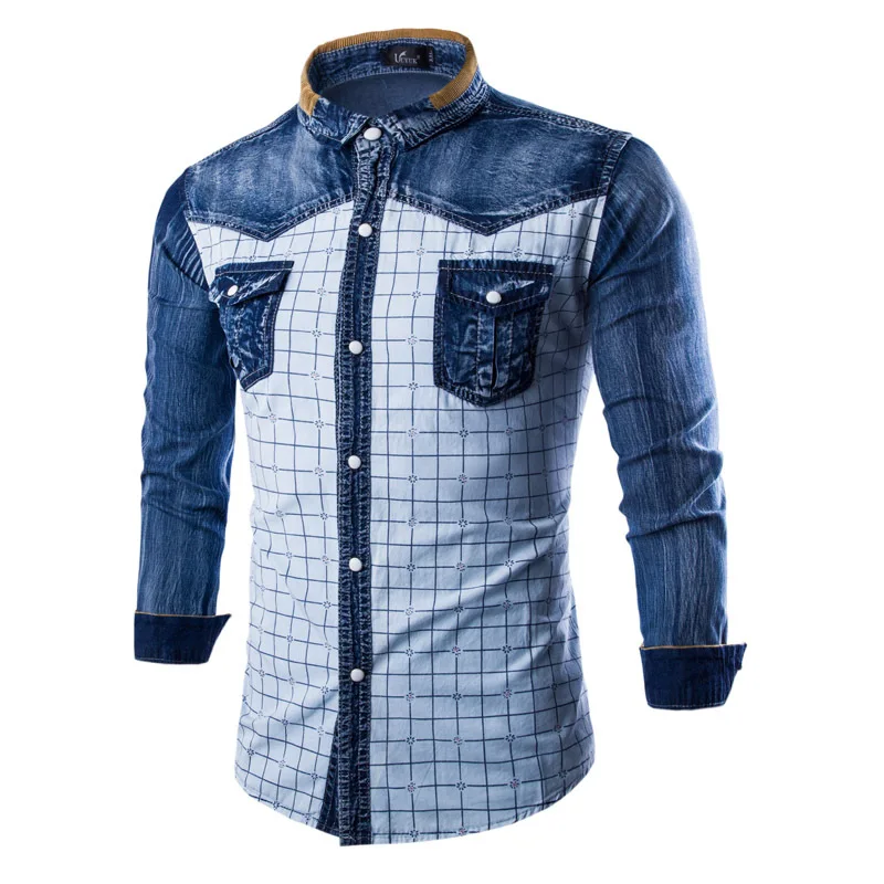 New Men Shirt Chemise Homme Spring Fashion Plaid Design