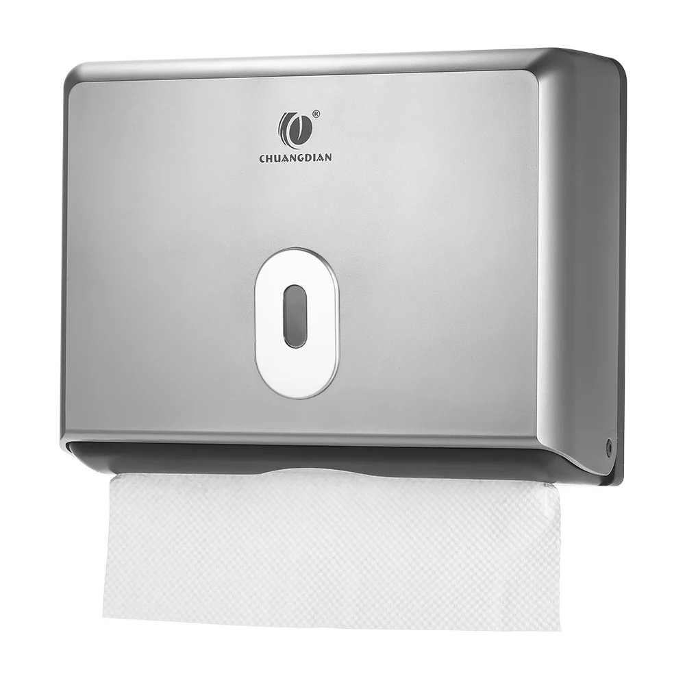 CHUANGDIAN коробка для Салфеток Настенный держатель для салфеток для ванной комнаты ABS многоразовые бумажные полотенца кухонный диспенсер для туалетной бумаги - Цвет: Silver