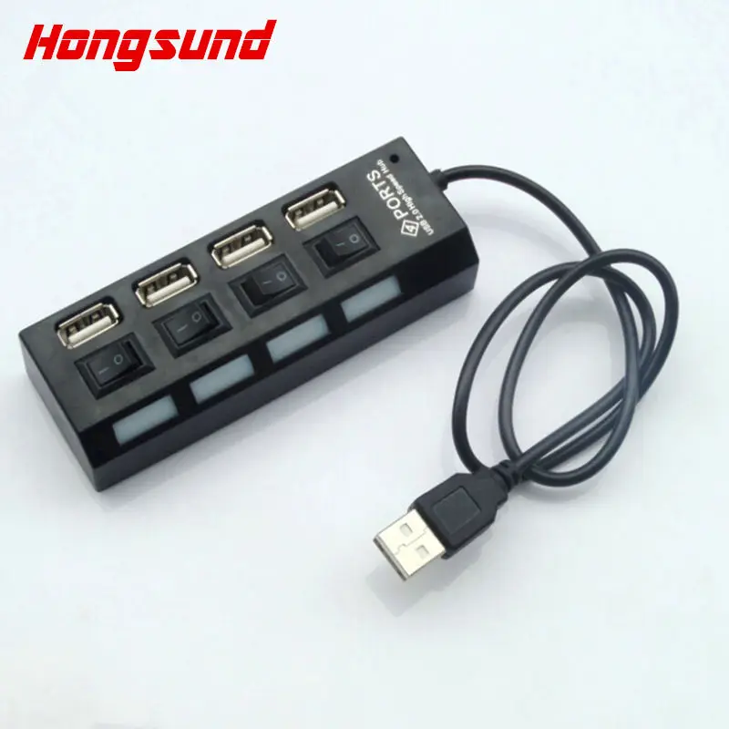 

Four port usb hub USB2.0 strip usb hub usb hub splitter with separate switch Free shipping