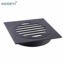 AODEYI Housetop wszystkie mosiądz prysznic drenażu łazienka odpływ podłogowy płytka wstaw kwadratowy anty zapach piętro odpadów ruszty czarny chrom wykończenie