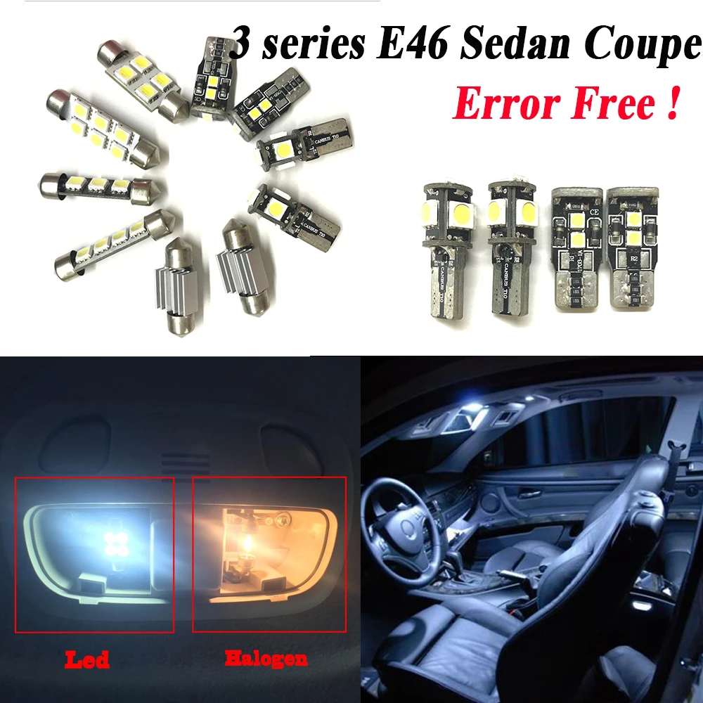 13x светодиодная интерьерная с картой Canbus купольный светильник для Bmw E46 sedan coupe 323is