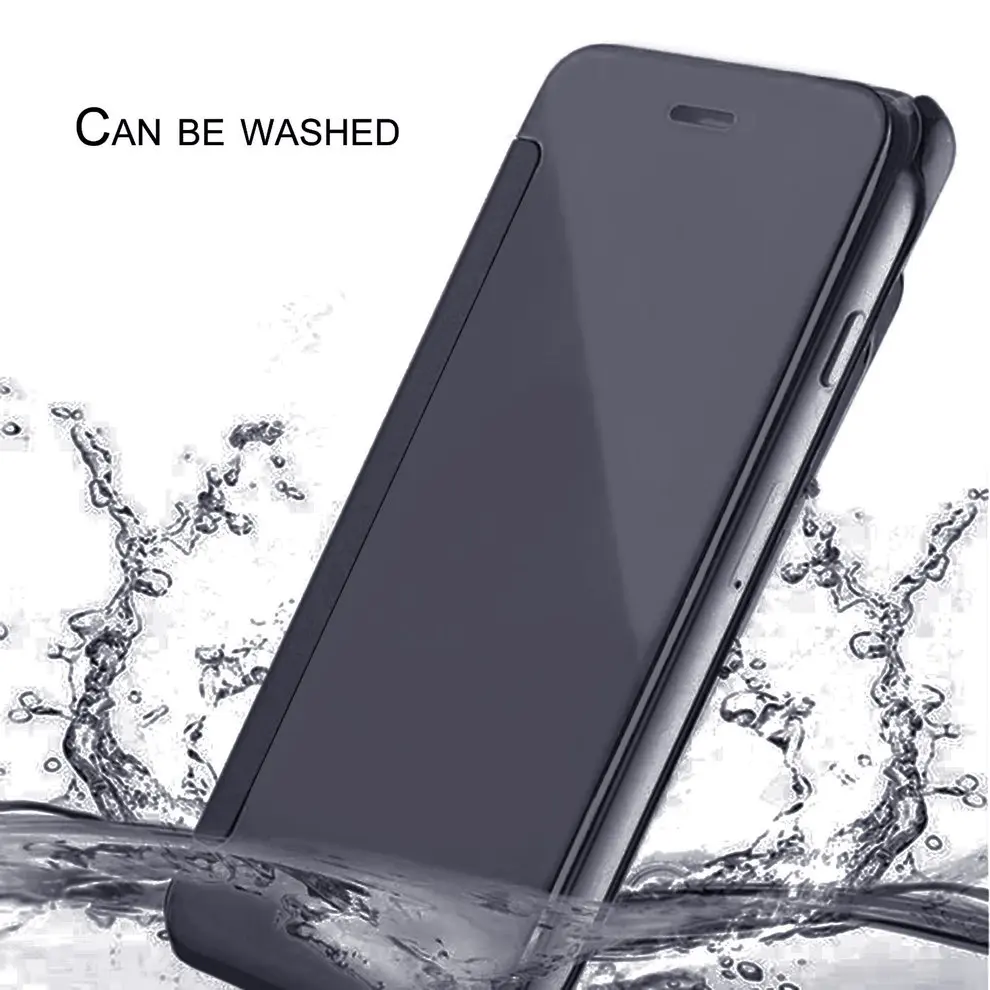 

Window Mirror Surface Flip Type Hard Shell Black Mobile Phone Case Protective Cover Holder for iphone 7/8
