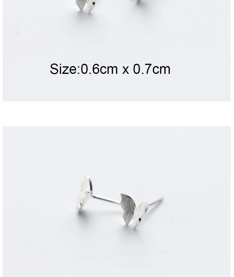 Korean Minimalist Butterfly Stud Earrings 925 Sterling Silver For Women Girls Kids Fashion Luxury Mini Brincos aros de plata 925 (5)