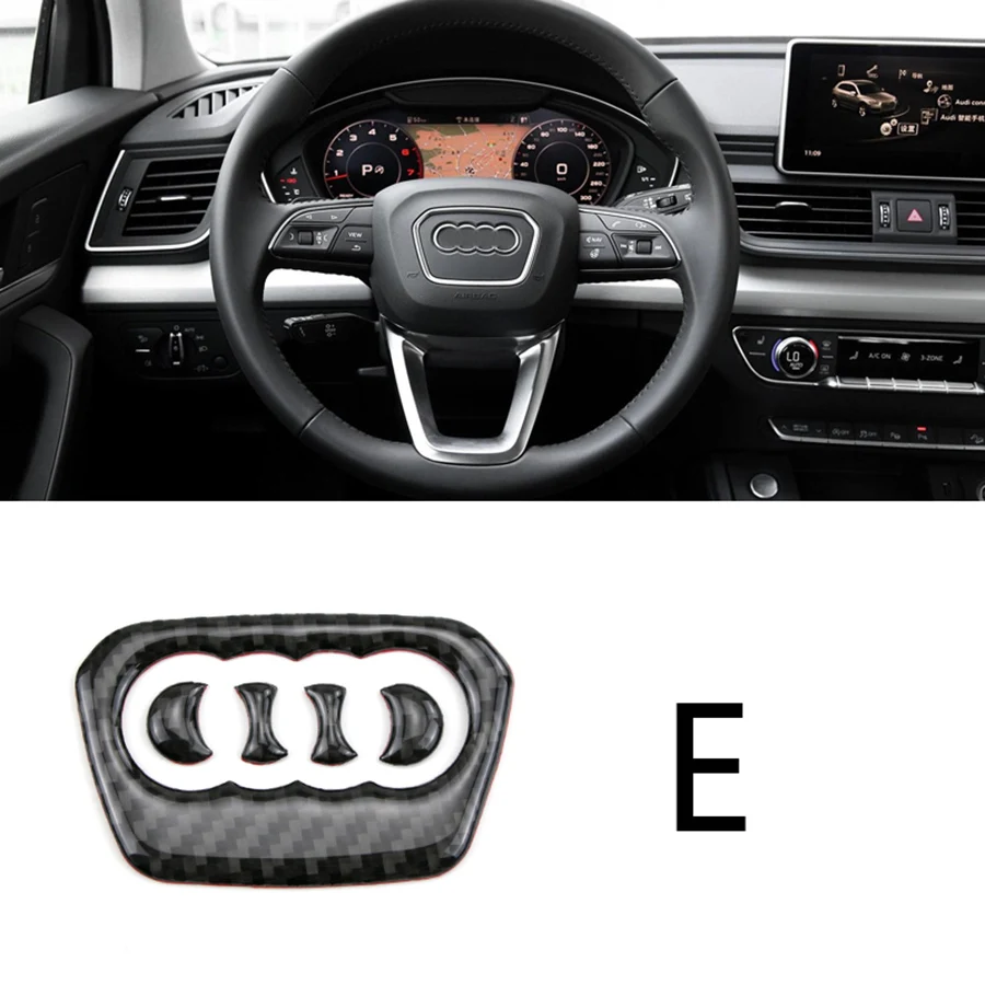 Для Audi A4 B6 B7 B8 A3 Автомобильный логотип наклейка на руль отделка из углеродного