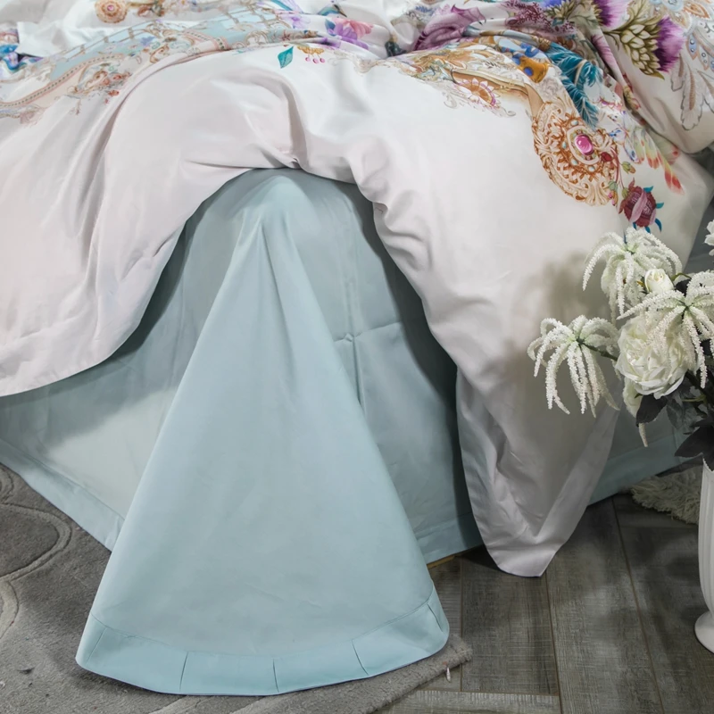 Waliicorners 60S Egyptian Cotton Royal Luxury Bedding set King Queen Size boho Bed set Duvet Cover Bedsheet set parrure de lit 42 9