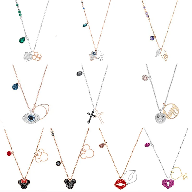 

SERVICE YOU Fashion 100% Sterling Silver Original 1:1 High Quality DUO MINI CROSS Necklace Women Jewelry Free Mail