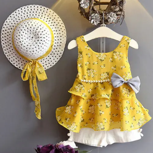 Emmababy Детская летняя одежда для маленьких девочек хлопковые фото + короткие