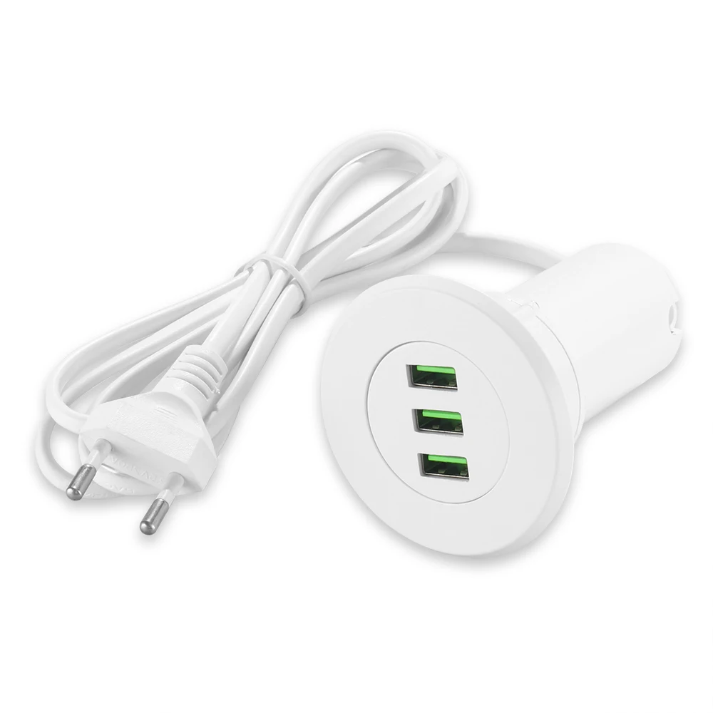 Портативное зарядное устройство с тремя USB портами втулка для настольного