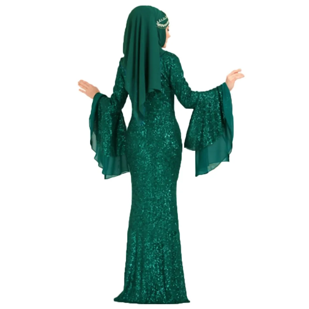 2019 новый элегантный модный стиль мусульманских женщин с блестками плюс размер длинный abaya S-5XL