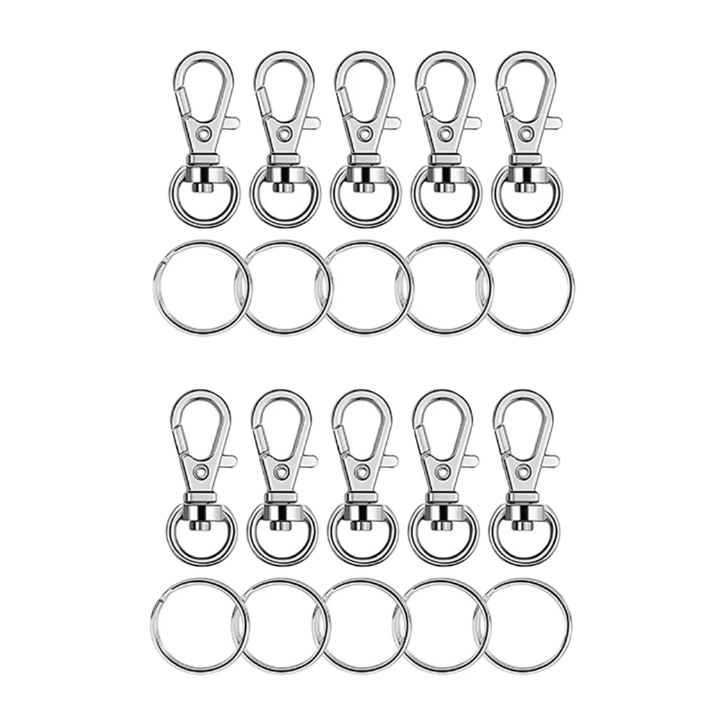 20X LOBSTER SWIVEL CLASPS CLIPS BAG KEY RING HOOK JEWELRY FINDINGS KEYCHAINS