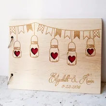 Mason jar дизайн Свадебная Гостевая книга персонализированное пользовательское имя и дата Гостевая книга, деревянная ручная работа Свадебная подписная книга