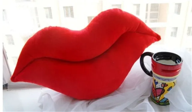 2 размера горячие красные губы Форма Диван Подушка игрушка кукла автомобилей Самолет объятия подушки подарок на день рождения ТВ комнаты Спальня офисные подушка - Цвет: Red
