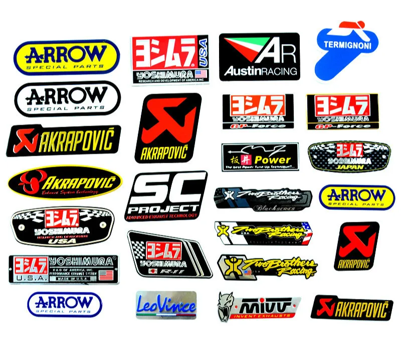 

3D Aluminum Heat-resistant Motorcycle Exhaust Pipe Decal Sticker For Scorpio Yoshimura Yamaha Honda Harley Suzuki Kawasaki KTM