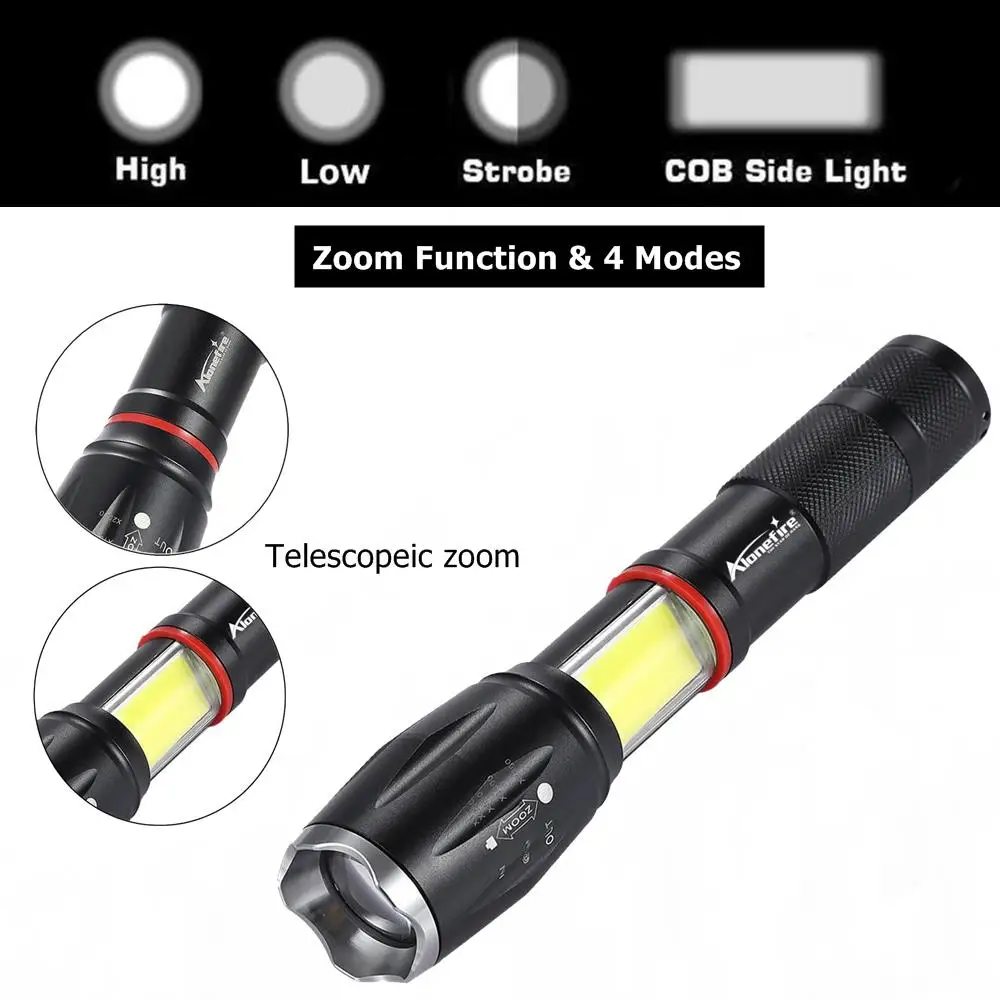 AloneFire G701 удара фонарик 5000lm CREE XML T6 led Алюминий Водонепроницаемый Увеличить тактический фонарь Магнит Работа фонарь 18650 аккумулятор