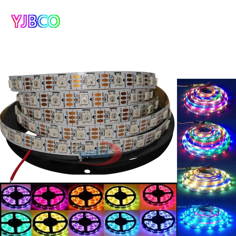 5 м/лот RGBWW 60 Светодиодный s/m 5 цветов в 1 гибкий Светодиодные ленты, SMD 5050 RGB + холодный белый и теплый белый; DC12V/24 V