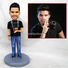 285 Настройка фотограф украшение для именинного торта мини статуя дизайн украшения дома кукла из полимерной глины пользовательские фигурка для торта свадебные