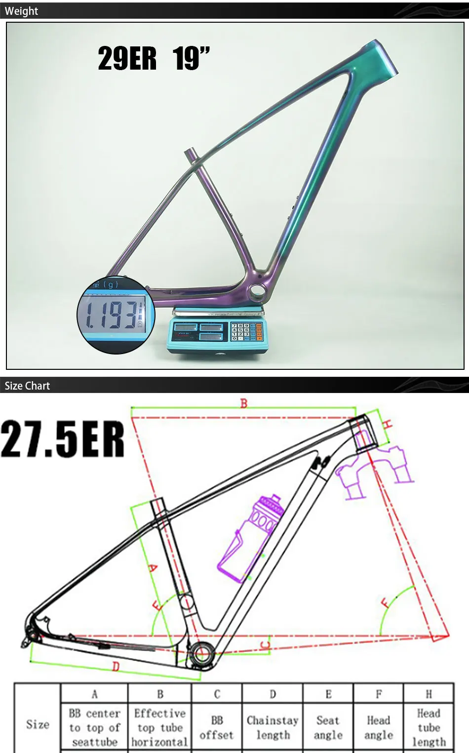 Cheap 29er/27.5er Chameleon mixed color Carbon Mountain Bike Frame MTB Frame 27.5 Carbon Fiber MTB Frame 650B Carbon MTB Frame 27.5er 11 Cheap 29er/27.5er Chameleon mixed color Carbon Mountain Bike Frame MTB Frame 27.5 Carbon Fiber MTB Frame 650B Carbon MTB Frame 27.5er 11