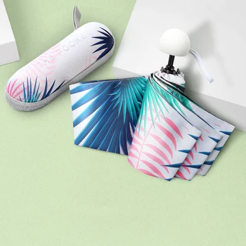 

Mini Pocket Leaf Summer Umbrella Anti UV Girl Parasol White Cute Clear Sun Kid Umbrella Rain Sunny and Rainy Umbrella Women 50