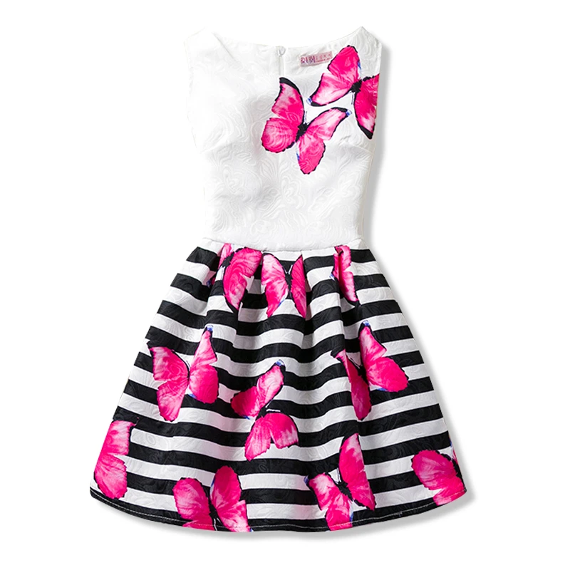 Vestido Casual para una de ropa de verano para princesa vestidos de mariposas con estampado diario para niñas 11 años|Vestidos| - AliExpress