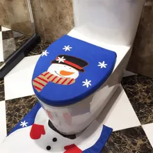 Ouneed Новое Рождественское украшение удобный туалетный колпак с изображением снеговика одниночная, туалетная крышка сиденья Чехол Товары для ванной комнаты фланелевая Подушка на унитаз коврик