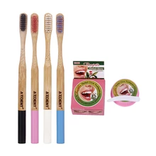 Горячая 25 г натуральная травяная зубная паста с гвоздикой+ зубная щетка деревянный бамбуковый уголь Черная мягкая щетина удаление пятен отбеливание зубов