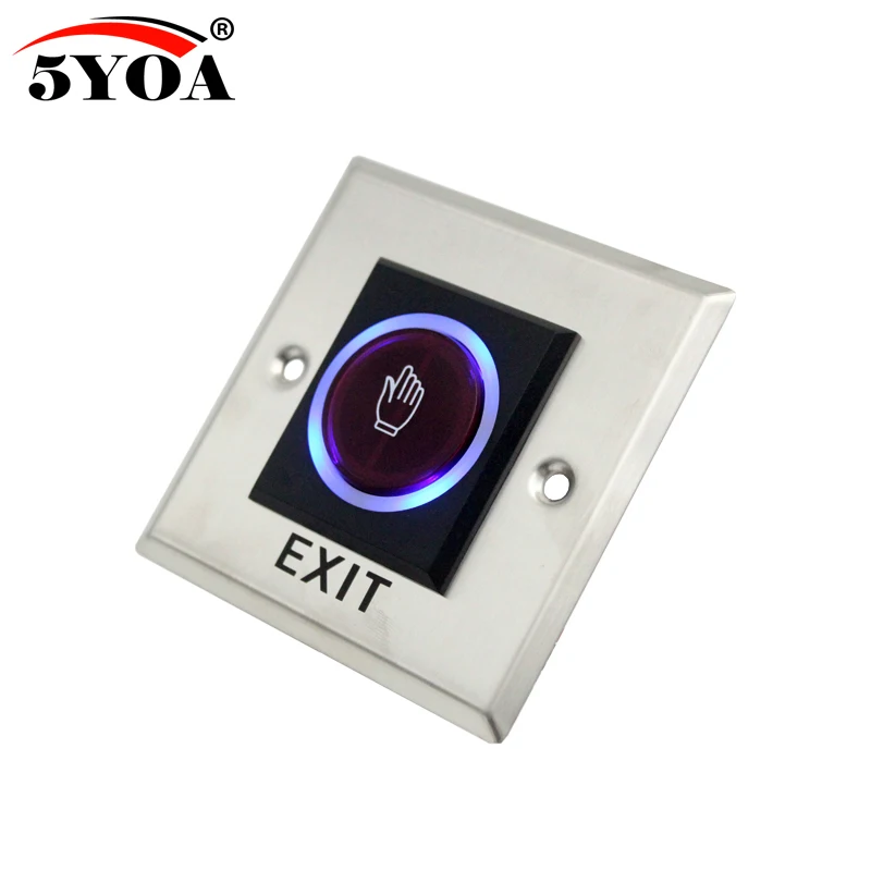 Инфракрасный сенсорный выключатель без сенсорного бесконтактного выключателя кнопка выхода двери с светодиодный индикацией - Цвет: 86x86