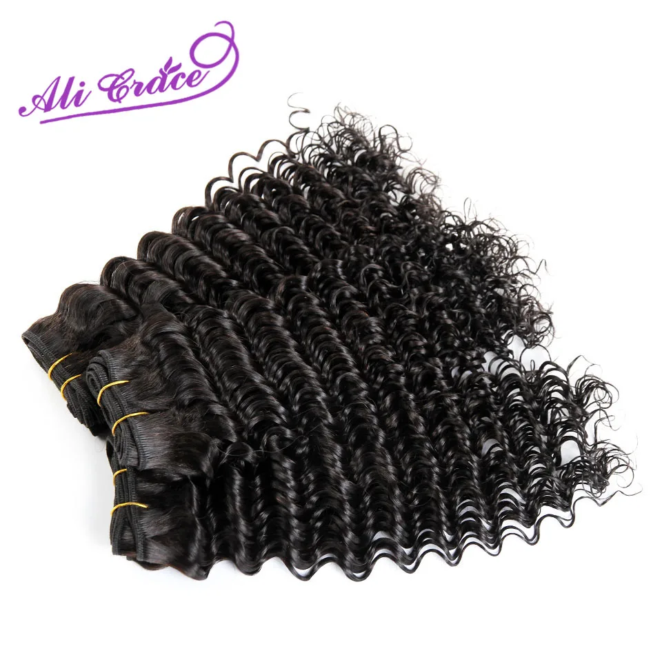 

ALI GRACE Peruvian Deep Hair 3 Pcs Human Hair Bundles Remy Hair Extention 10-28inch Natural Color Free Shipping