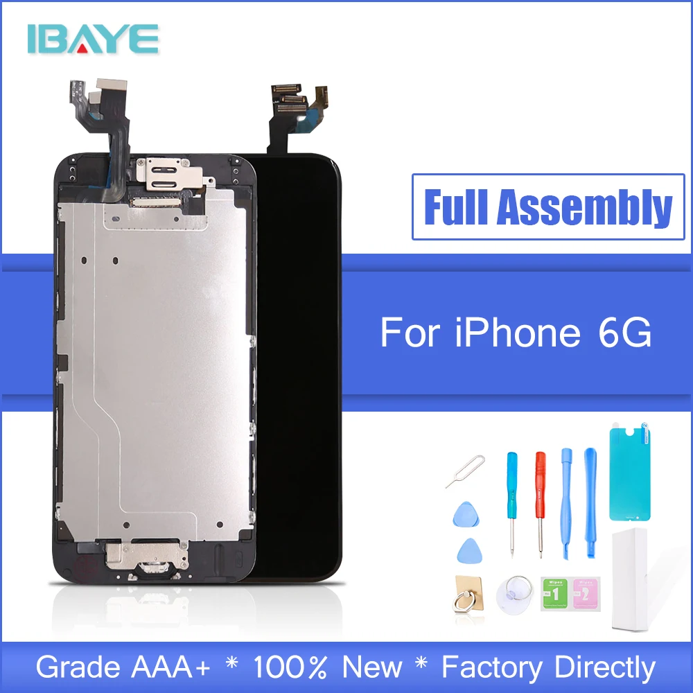 

For iPhone 6 LCD Display for iphone6 4.7' lcd Touch Screen+home Button front camera speaker Full Assembly Replacement Tool White