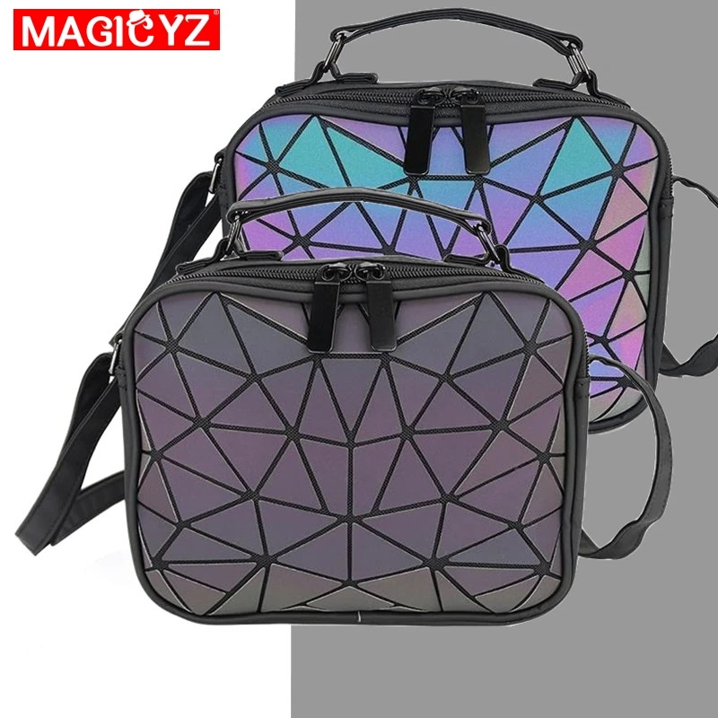  MAGICYZ Women Laser Luminous handbags Small Crossbody Bags for Women Shoulder bag Geometric Plaid T - 33038405953